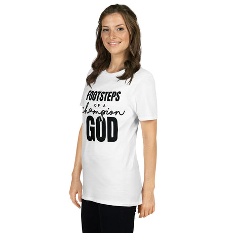 Basic Softstyle T-Shirt, Footsteps of a Champion God